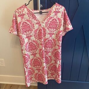 SHEIN pink and cream print dress